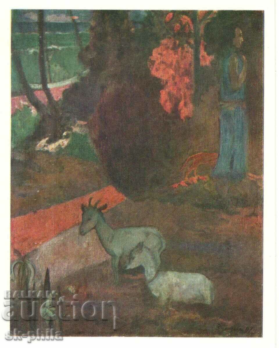 Стара картичка - Изкуство - Пол Гоген, Таитянски пейзаж