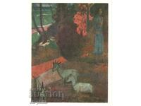 Old postcard - Art - Paul Gauguin, Tahitian landscape