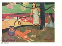 Old postcard - Art - Paul Gauguin, Tahitian pastoral