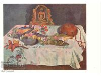 Old postcard - Art - Paul Gauguin, Still life with parrots