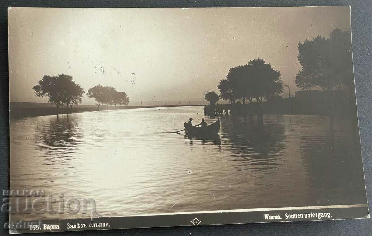 3307 Царство България Варна лодка Залез слънце 1932г.