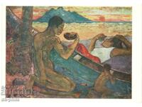 Old postcard - Art - Paul Gauguin, Fishing family