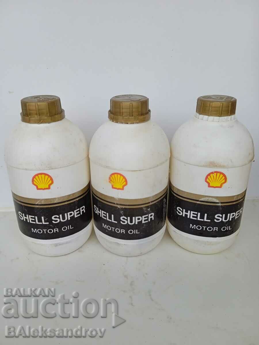 Lot of three old SHELL oil bottles