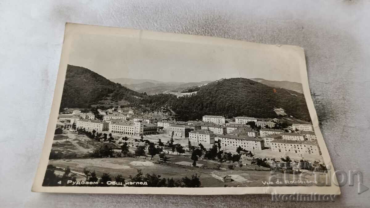 Καρτ ποστάλ Roudozem Γενική άποψη του 1961