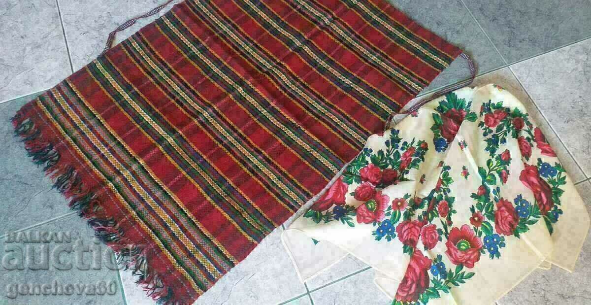 Authentic apron and headscarf with roses with price € 21.00 | 41.07 BGN