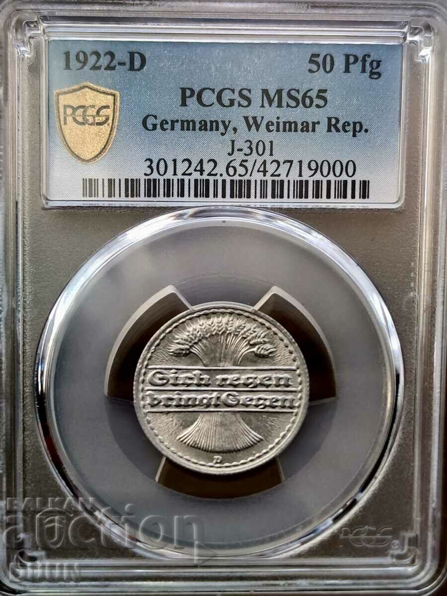 50 PFG 1922-D GERMANY MS 65