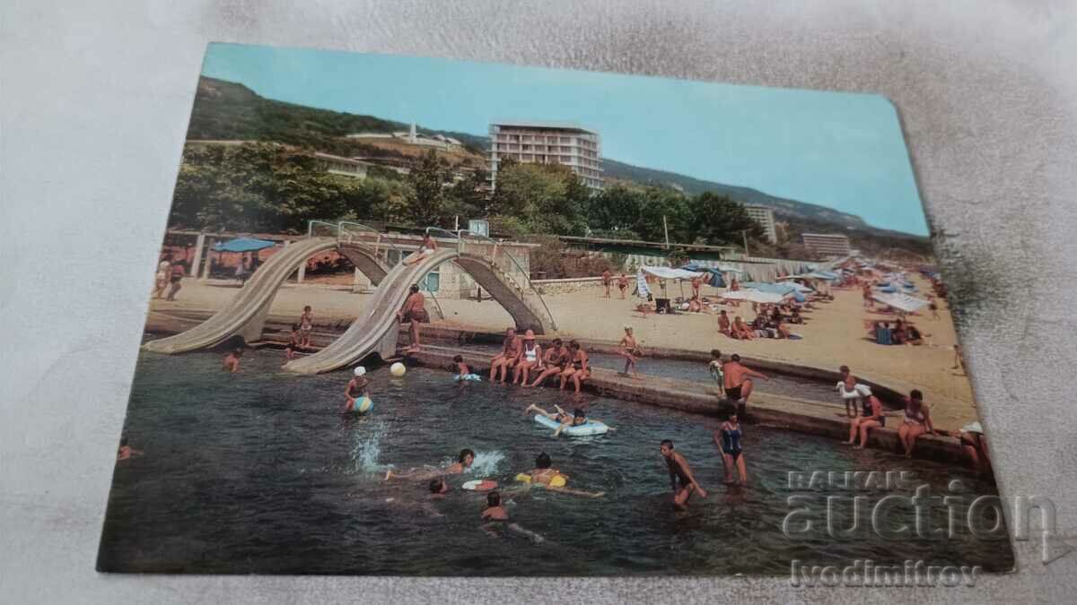Postcard Golden Sands Children's Pool 1975
