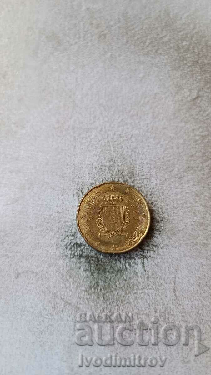 Malta 20 cents 2008 with price 0.75 BGN | € 0.38 Malta 20 cents 2008 with price 0.75 BGN | € 0.38