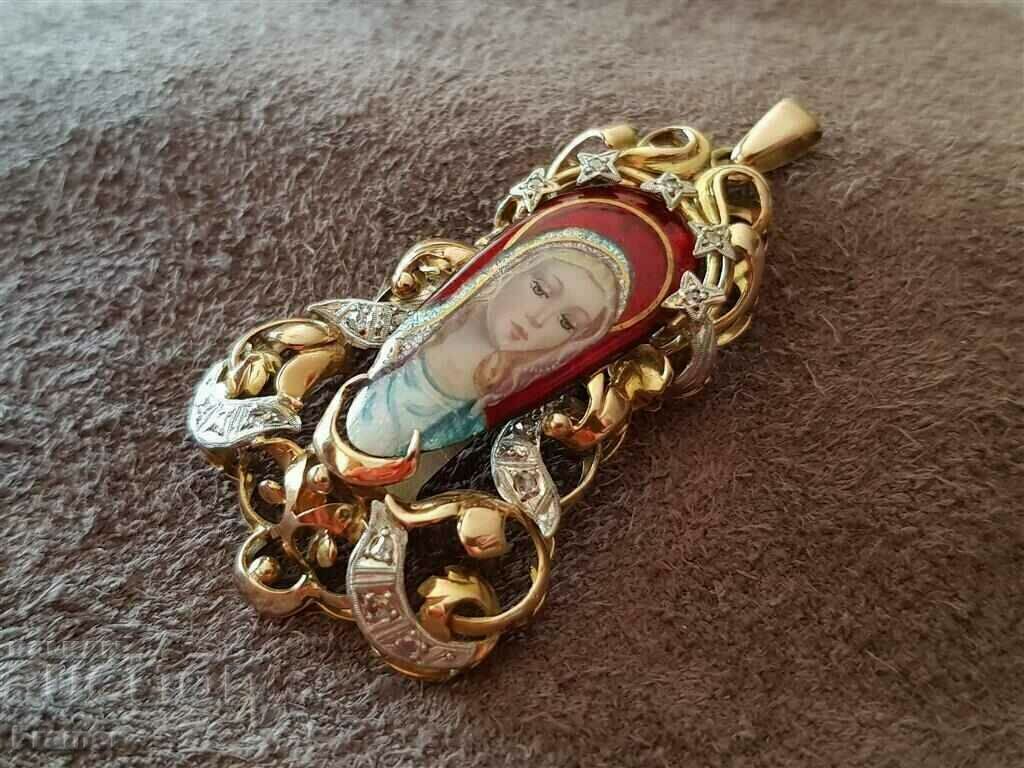 18K GOLD DIAMONDS DIAMONDS medallion gold Madonna with price 4200.00 BGN | € 2147.43 18K GOLD DIAMONDS DIAMONDS medallion gold Madonna with price 4200.00 BGN | € 2147.43