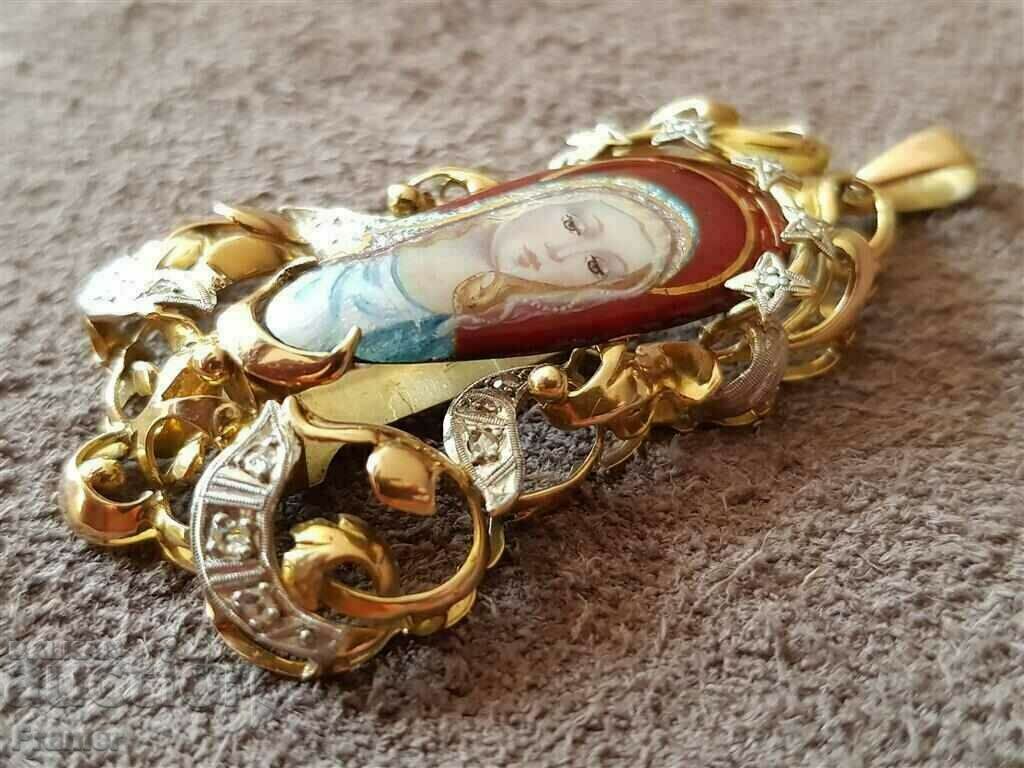 Delivery of 18K GOLD DIAMONDS DIAMONDS medallion gold Madonna Delivery of 18K GOLD DIAMONDS DIAMONDS medallion gold Madonna