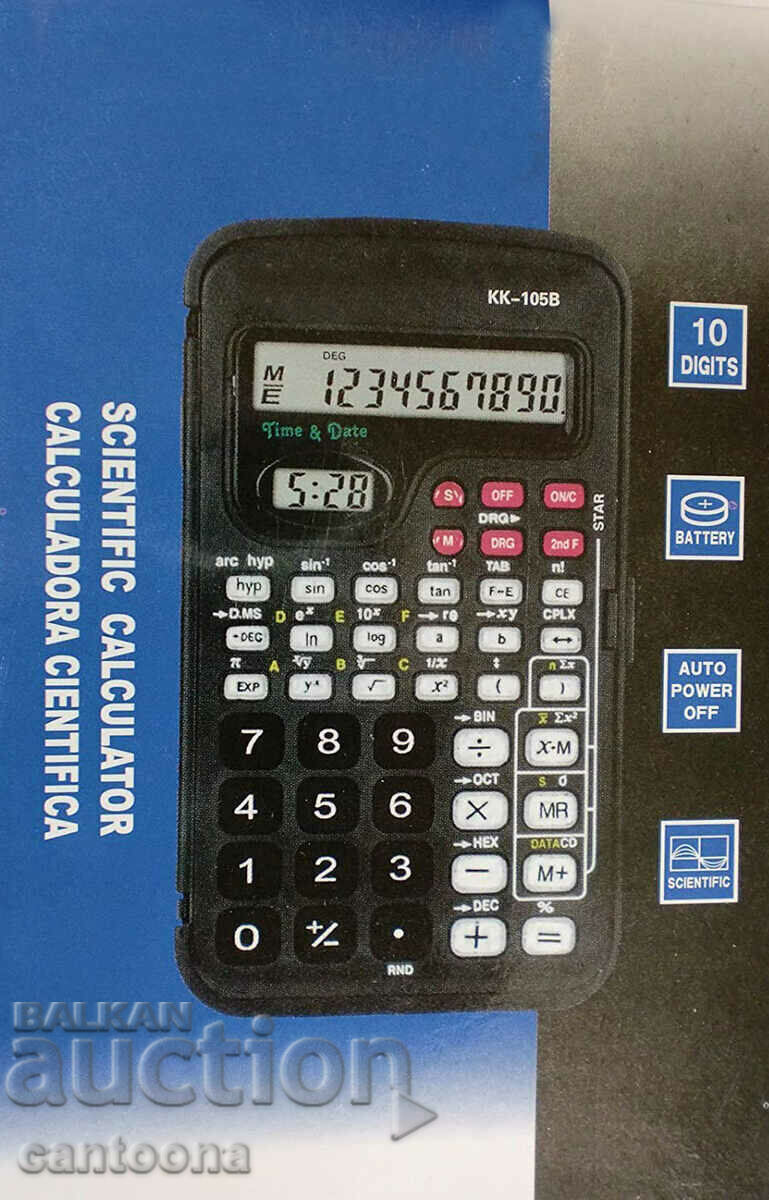 Auction Scientific calculator KK 105B, for school/office, clock Auction Scientific calculator KK 105B, for school/office, clock