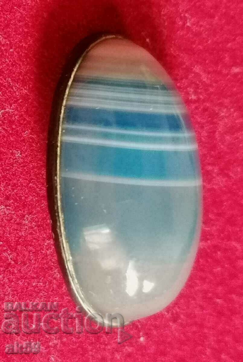 Old silver agate brooch.