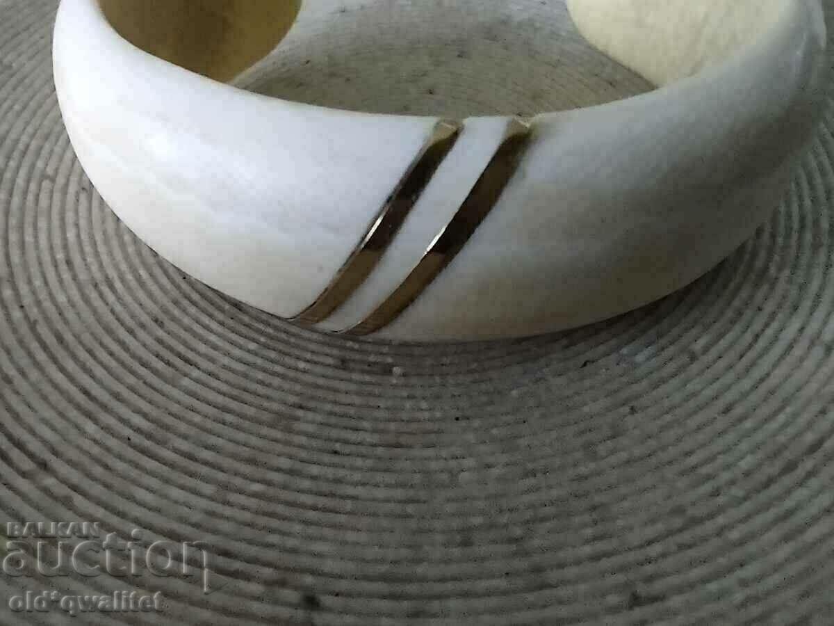 ORIGINAL BRACELET with gold elements, ivory, stamp - 6