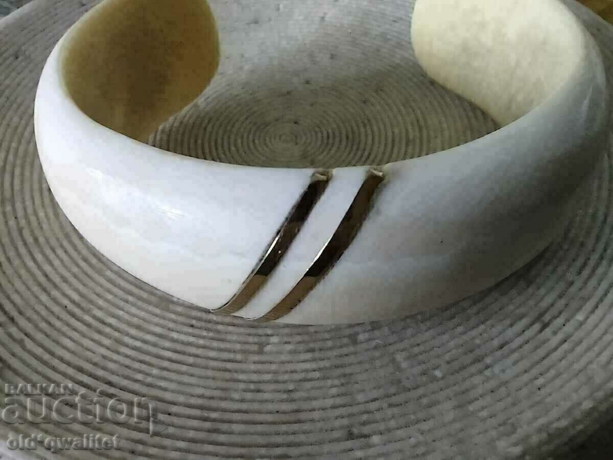 ORIGINAL BRACELET with gold elements, ivory, stamp - 7