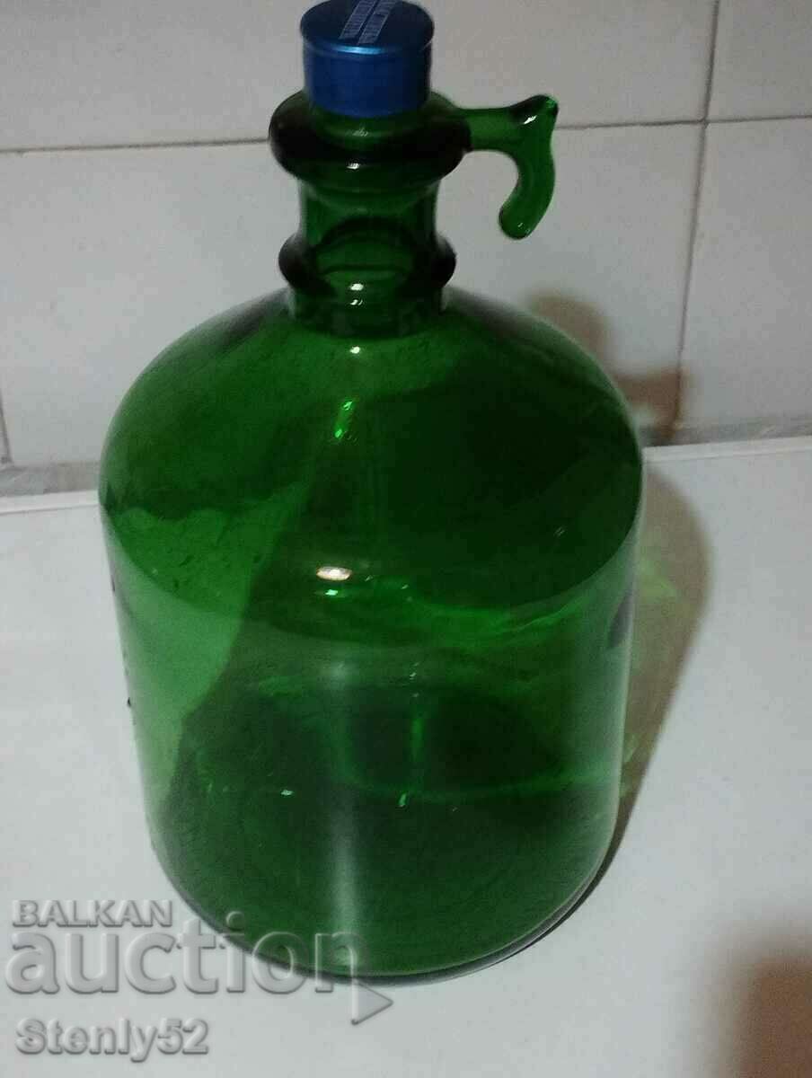 Παλιά χρωματιστή damajana, χοντρό γυαλί - 3 λίτρα