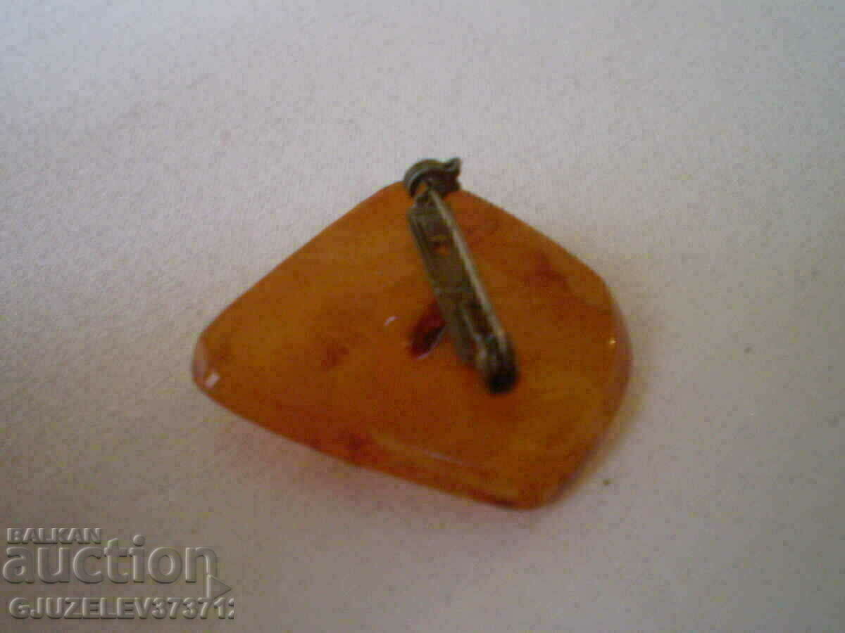 Auction  RUSSIAN AMBER BROOCH VINTAGE JEWELRY 100% NATURAL BALTIC