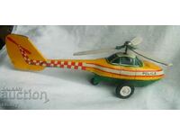 Tinplate children's toy helicopter Police, Police, GDR