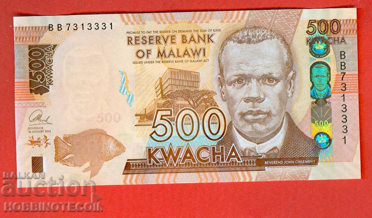 MALAWI MALAWI - 500 Kwacha - issue 2014 - NEW UNC