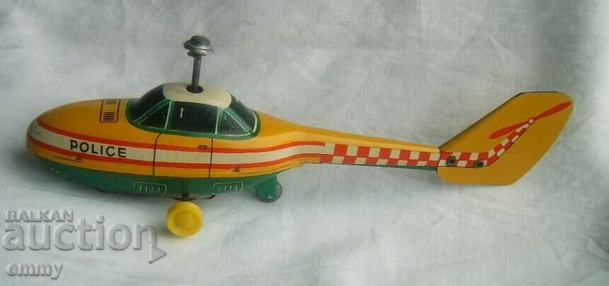 Tinplate children's toy helicopter Police, GDR-missing