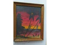 Original Painting "Boats" Oil on Canvas