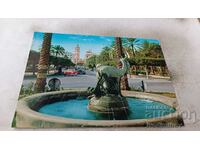Postcard Tripoli The Gazzelle Fountain 1968