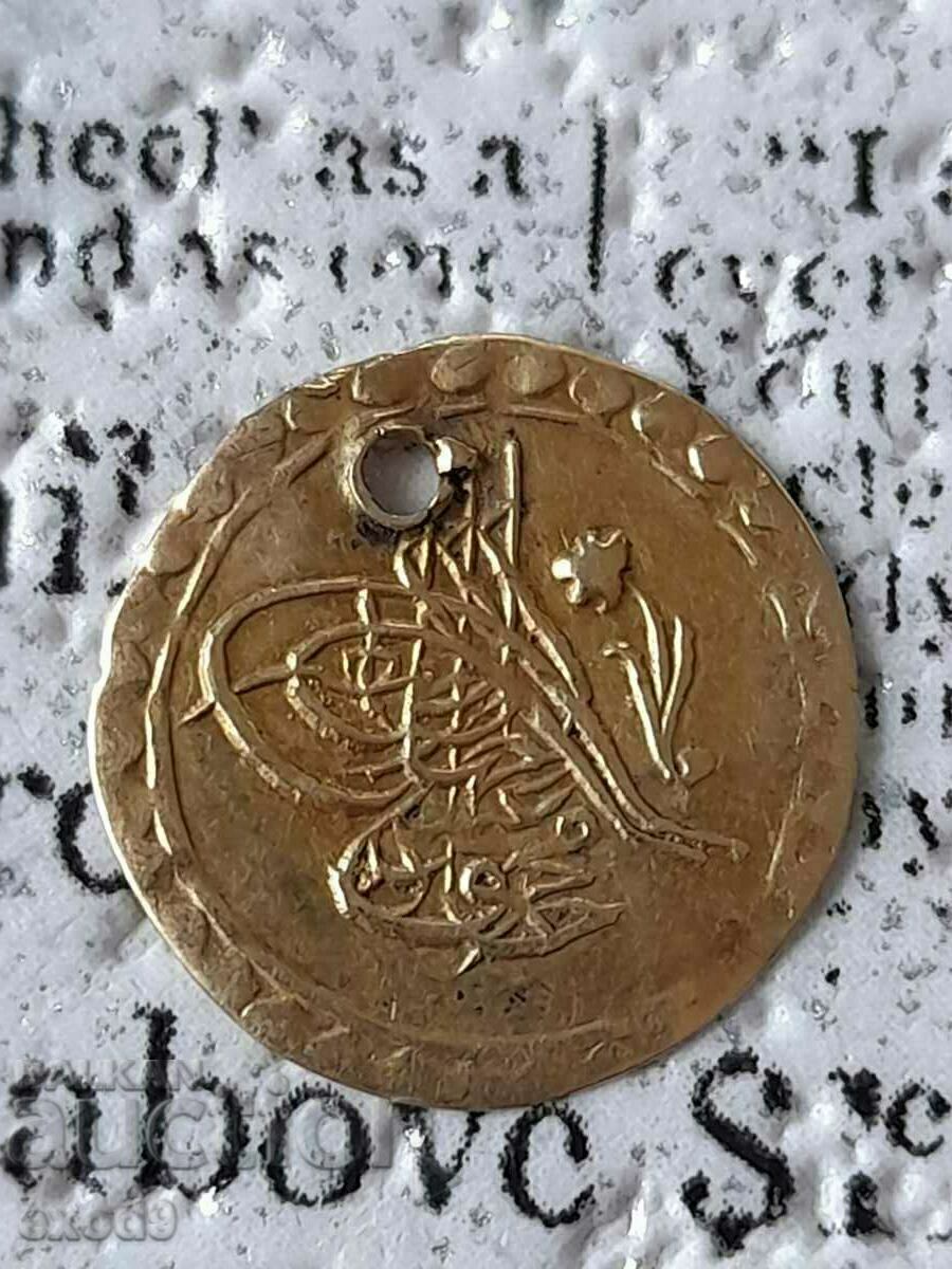 Rare gold coin, 1/4 Zeri Mahbub 1223 / 2