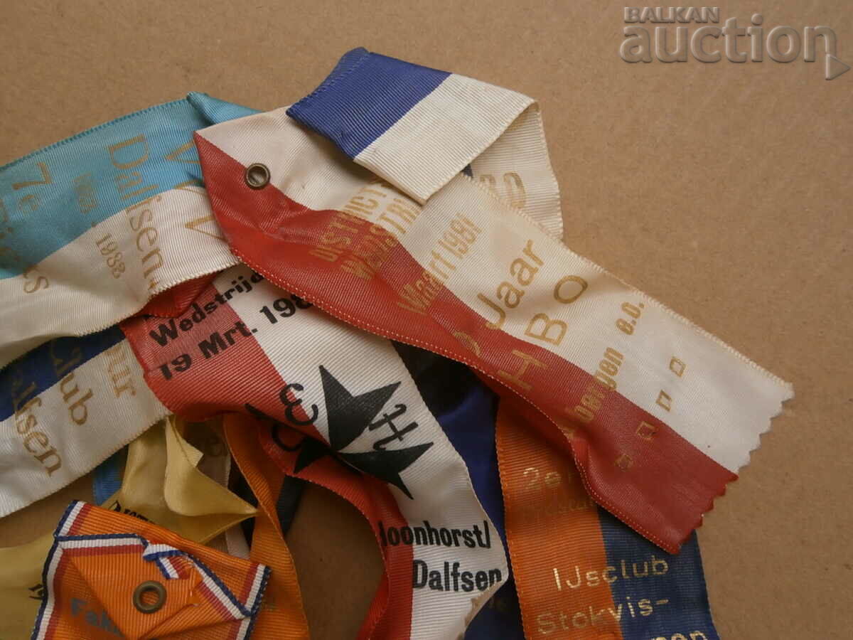 Auction lot pennants award ribbons from the 70s Auction lot pennants award ribbons from the 70s