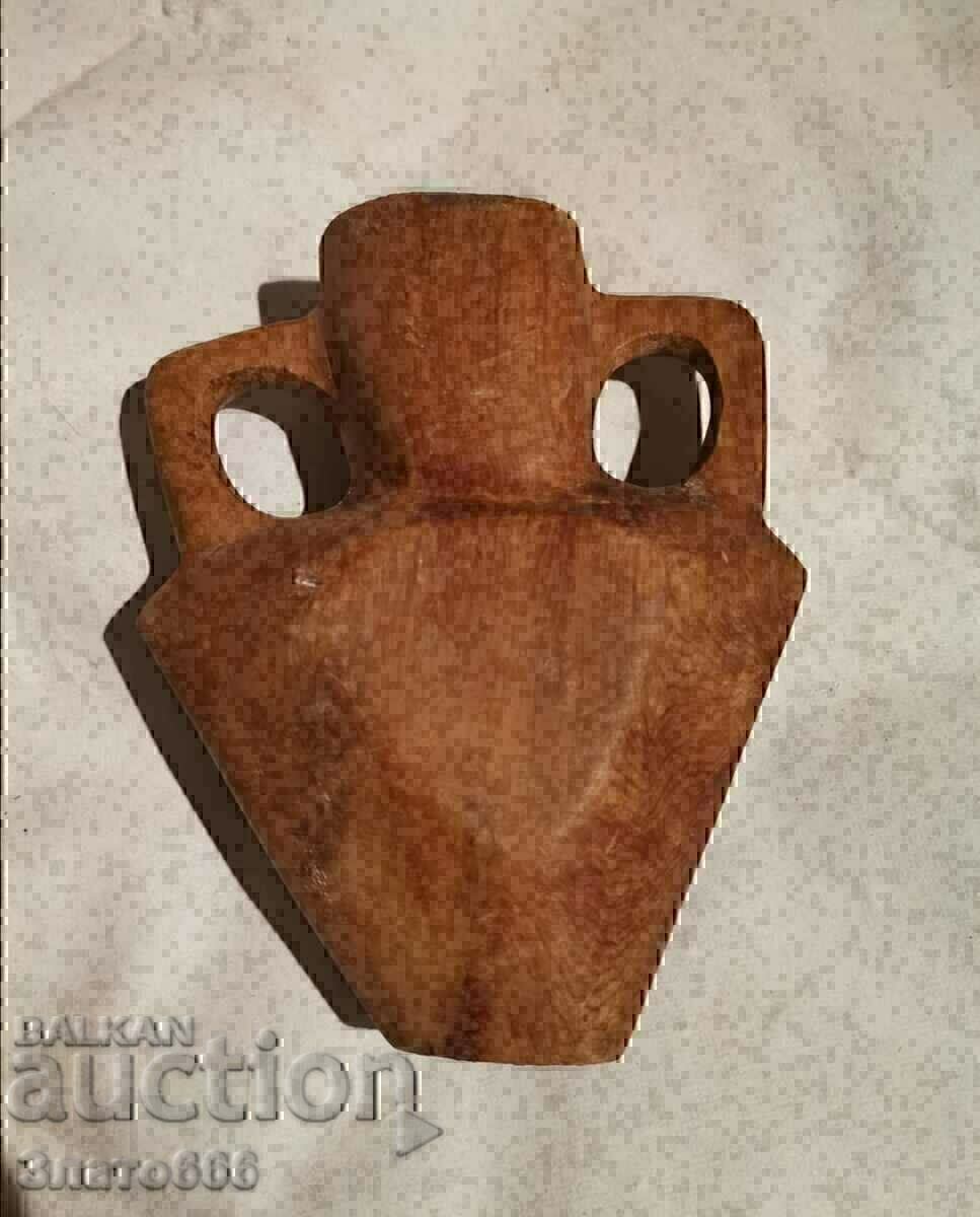 Ξύλινος αμφορέας - χειροποίητος