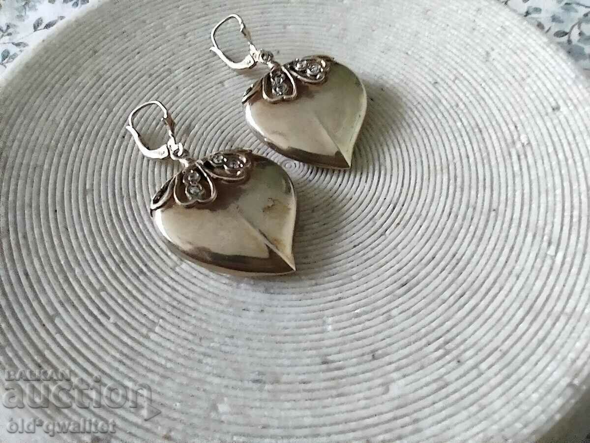 Silver earrings with delicate gilding and stones with price 227.00 BGN | € 116.06