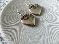 Silver earrings with delicate gilding and stones