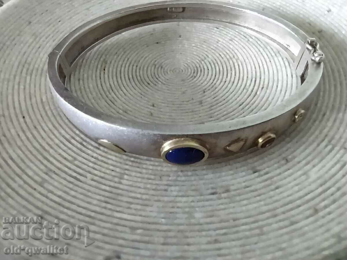 Auction BRACELET - silver with Lapis Lazuli, Ruby, Diamond, Silver 14K Auction BRACELET - silver with Lapis Lazuli, Ruby, Diamond, Silver 14K
