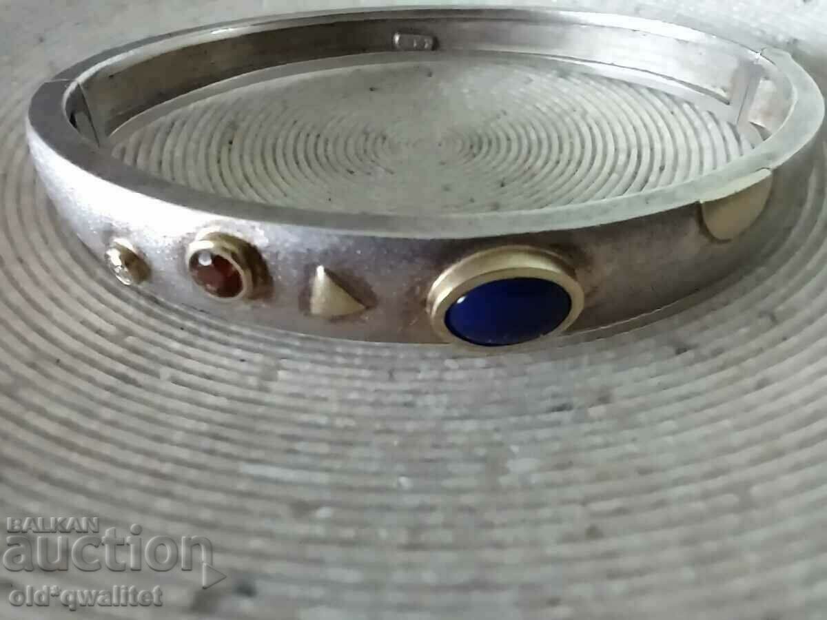 BRACELET - silver with Lapis Lazuli, Ruby, Diamond, Silver 14K BRACELET - silver with Lapis Lazuli, Ruby, Diamond, Silver 14K
