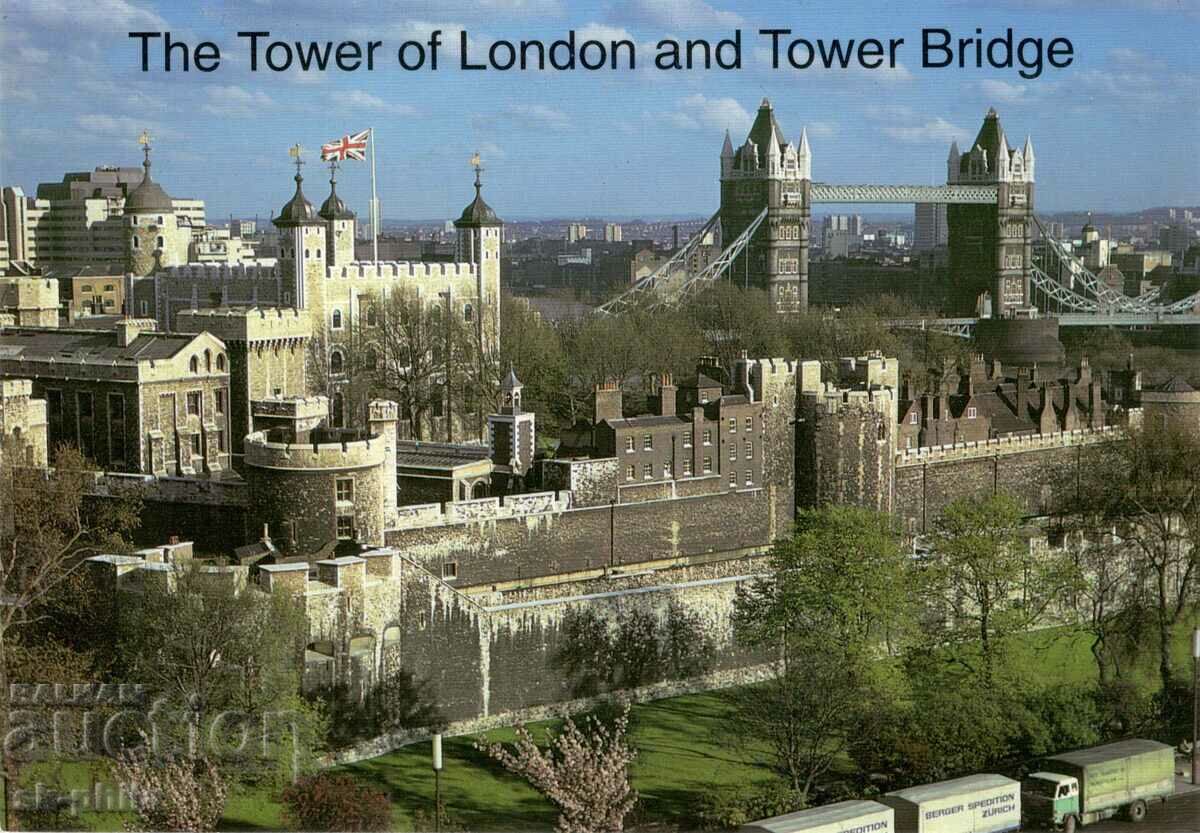 Old postcard - London, Tower Bridge
