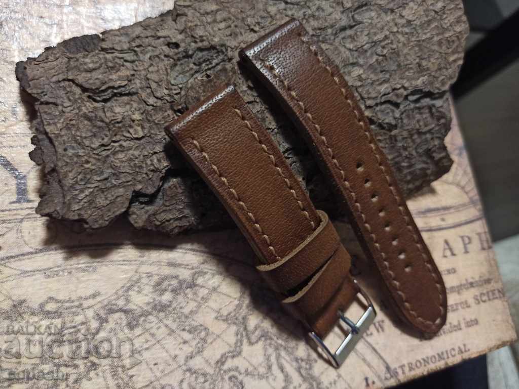 Leather watch strap 22mm Genuine leather by hand 816 with price 45.00 BGN | € 23.01 Leather watch strap 22mm Genuine leather by hand 816 with price 45.00 BGN | € 23.01