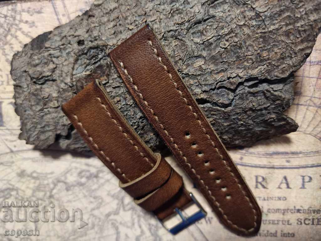 Auction Leather watch strap 22mm Genuine leather by hand 816 Auction Leather watch strap 22mm Genuine leather by hand 816