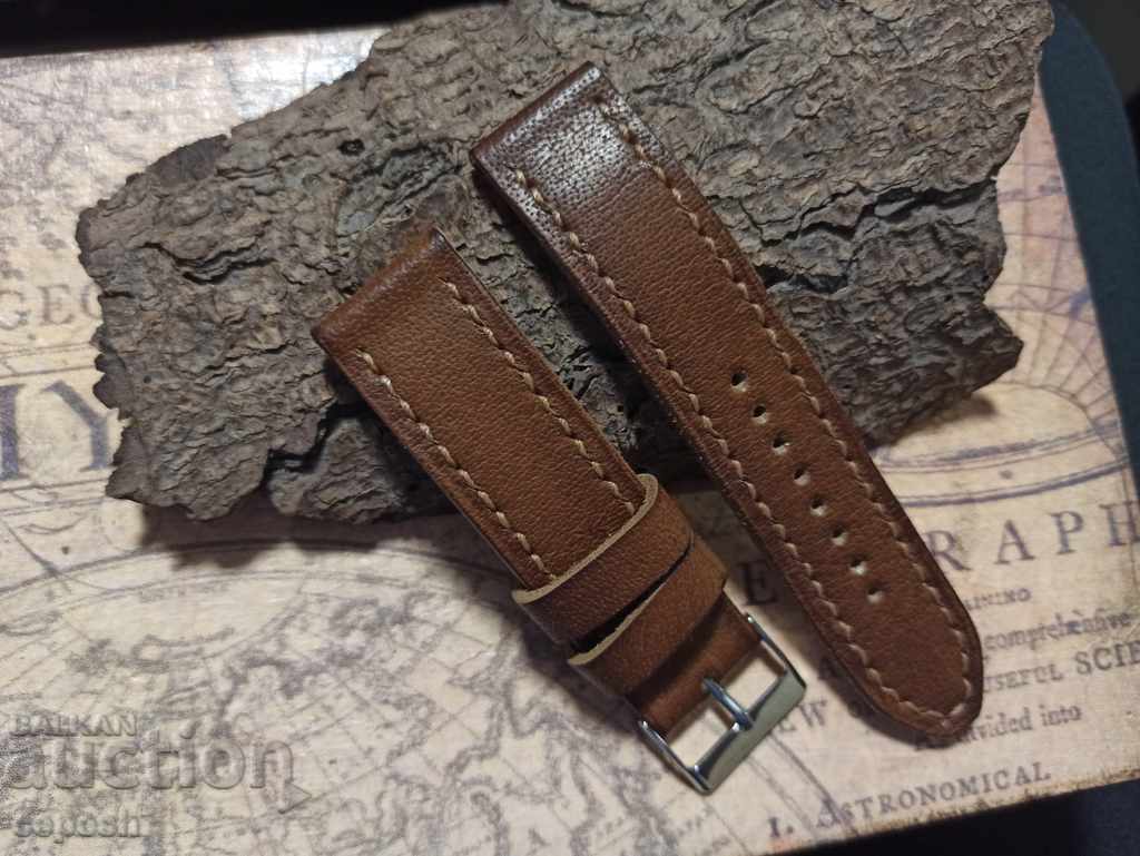 Leather watch strap 22mm Genuine leather by hand 816