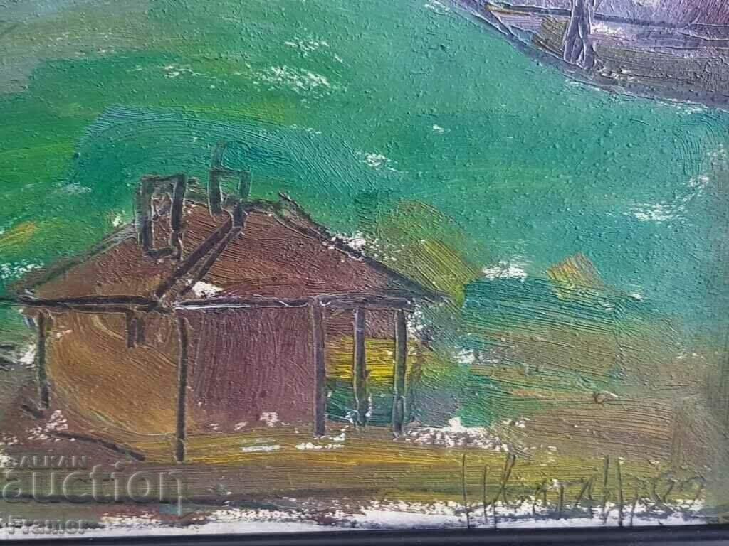 Auction Tsvetan Tsonev 1936 - 2004 Beautiful Landscape 1982 with oil paints Auction Tsvetan Tsonev 1936 - 2004 Beautiful Landscape 1982 with oil paints