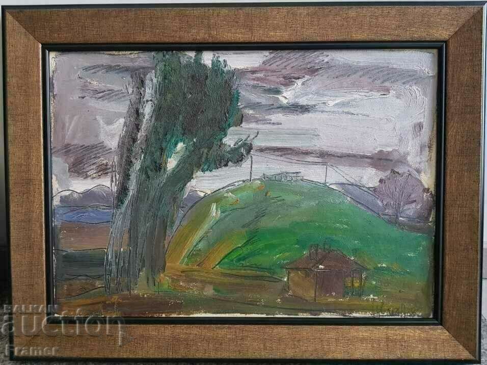 Tsvetan Tsonev 1936 - 2004 Beautiful Landscape 1982 with oil paints Tsvetan Tsonev 1936 - 2004 Beautiful Landscape 1982 with oil paints