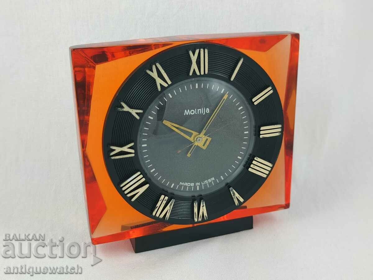 Desk clock ***LIGHTNING ***Molnija Roman numerals Desk clock ***LIGHTNING ***Molnija Roman numerals