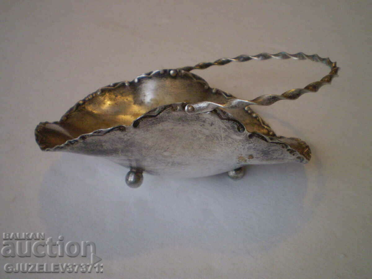 Antique old silver plated basket with ornate - 6 Antique old silver plated basket with ornate - 6