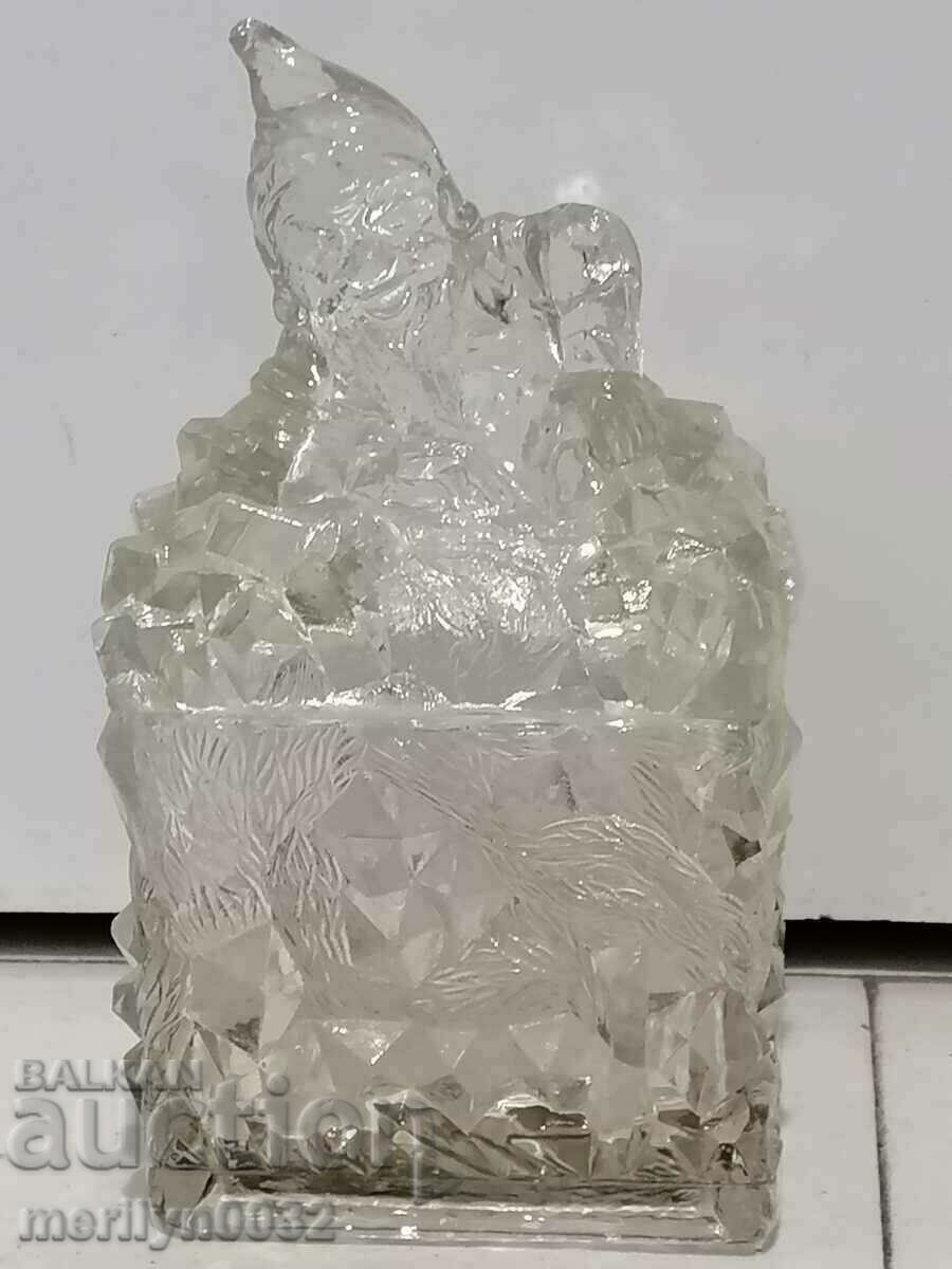 Auction Vintage figured glass dwarf sugar bowl Auction Vintage figured glass dwarf sugar bowl