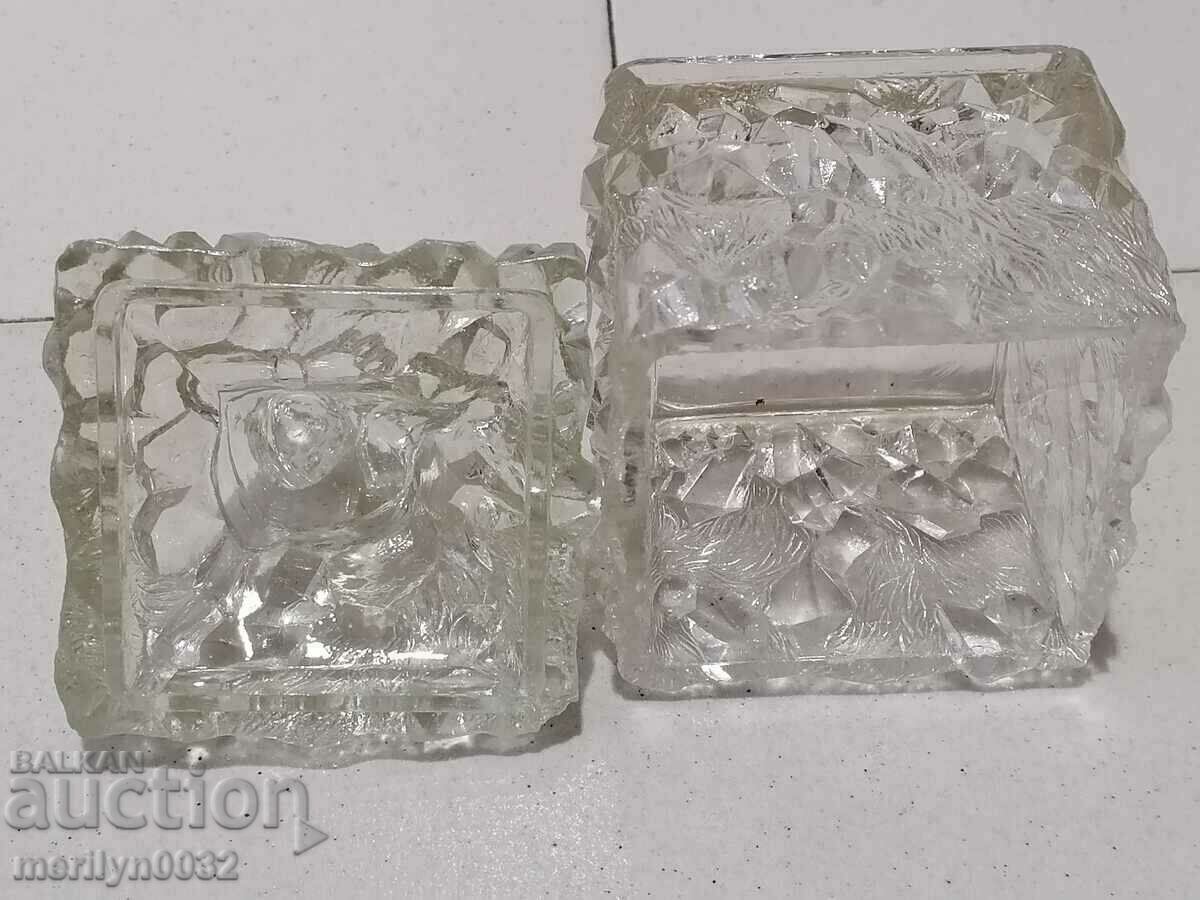 Delivery of Vintage figured glass dwarf sugar bowl Delivery of Vintage figured glass dwarf sugar bowl