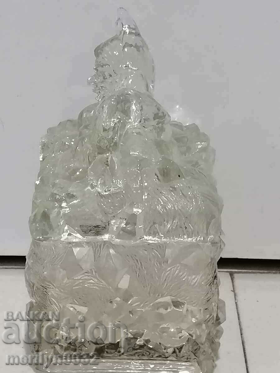 Vintage figured glass dwarf sugar bowl - 6 Vintage figured glass dwarf sugar bowl - 6