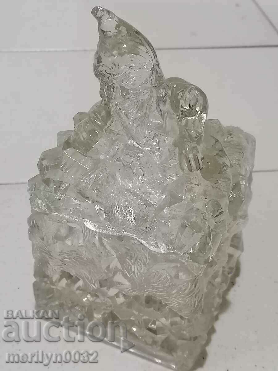 Vintage figured glass dwarf sugar bowl - 7 Vintage figured glass dwarf sugar bowl - 7