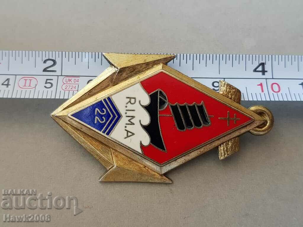 French Naval Enamel Badge R.I.M.A 22 Medal - 7 French Naval Enamel Badge R.I.M.A 22 Medal - 7