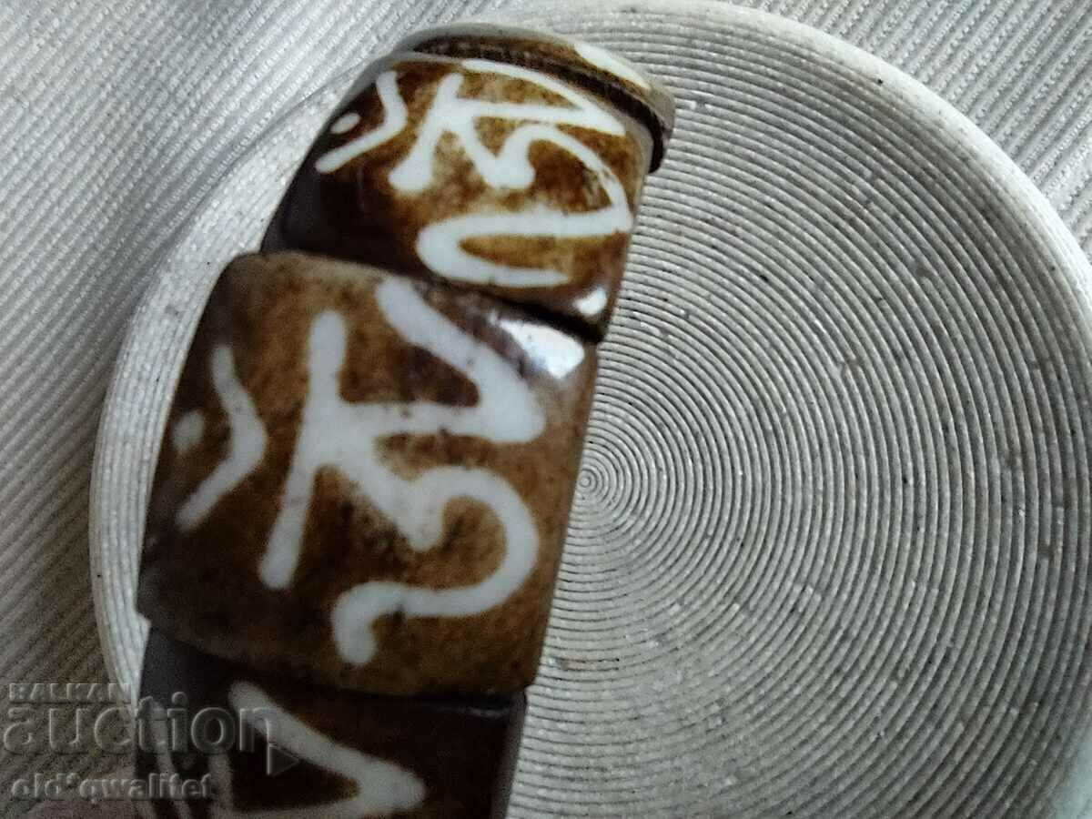 Auction  Attractive spectacular bone BRACELET with initials or...