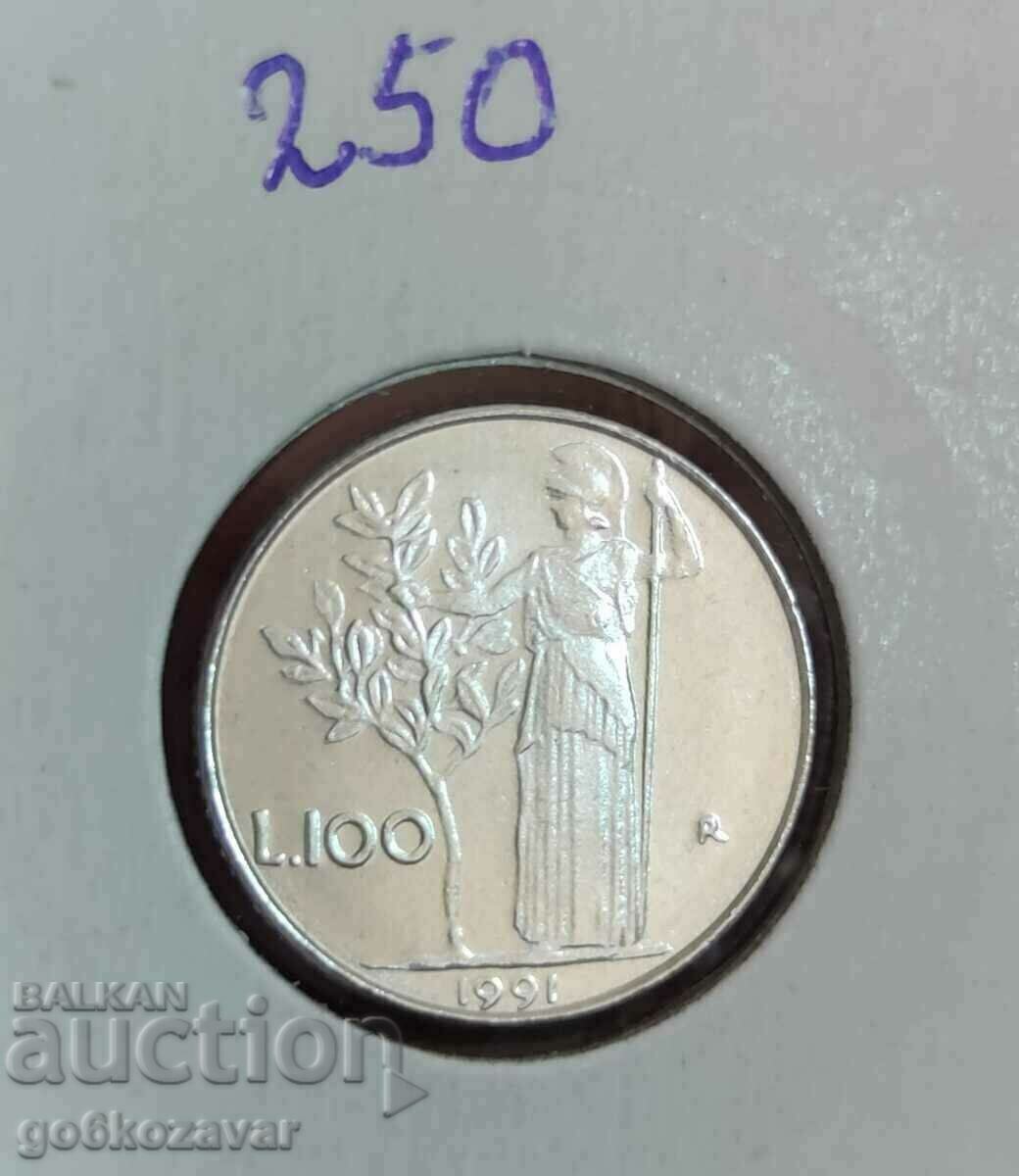 Италия 100 лири 1991г