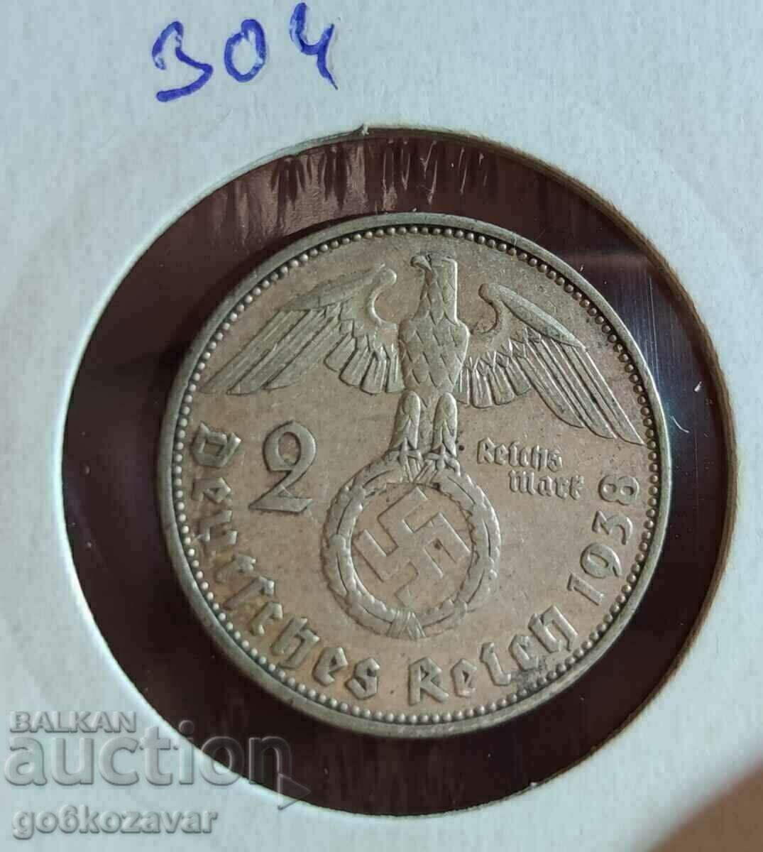 Germany Third Reich! 2 stamps 1938 Silver. Germany Third Reich! 2 stamps 1938 Silver.