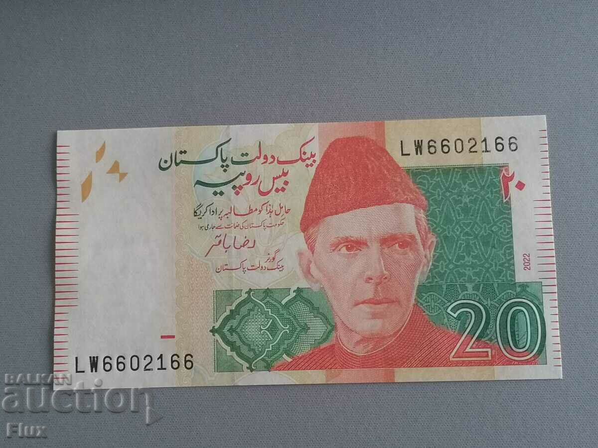 Bancnota - Pakistan - 20 Rupees UNC | 2022