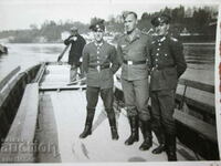 OLD PHOTO BULGARIAN AND GERMAN OFFICERS ON THE DANUBE